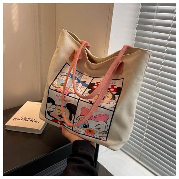 Book Bag Large Capacity Minnie One Shoulder Commuter Tote Bag - Picture 3 of 3